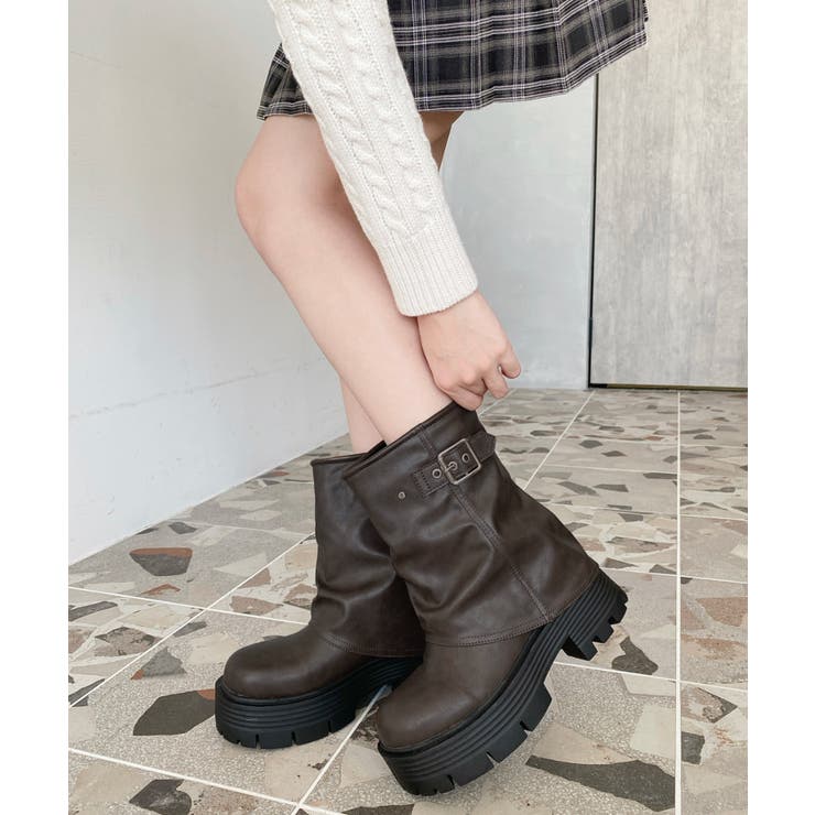 厚底ショートカバーブーツ | moment+ | 詳細画像32 