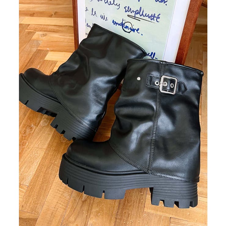 厚底ショートカバーブーツ | moment+ | 詳細画像5 