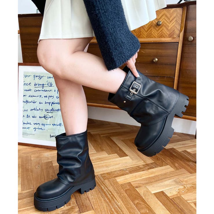 厚底ショートカバーブーツ | moment+ | 詳細画像6 