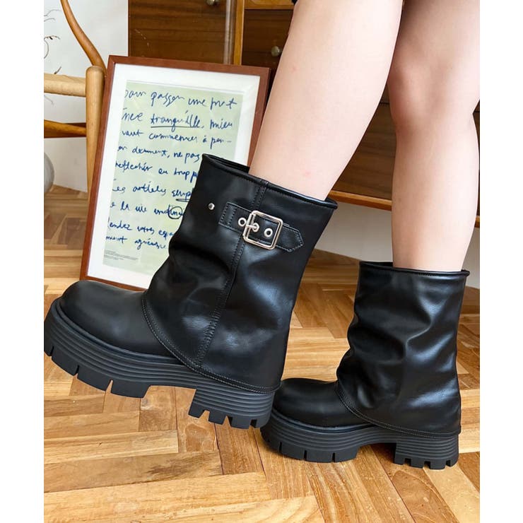 厚底ショートカバーブーツ | moment+ | 詳細画像8 