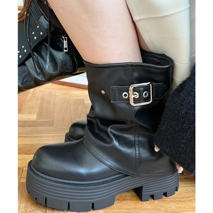 厚底ショートカバーブーツ | moment+ | 詳細画像9 