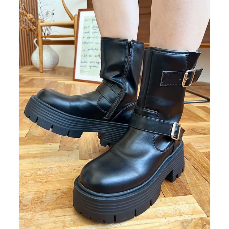 ダブルベルトバイカーブーツ | moment+ | 詳細画像3 