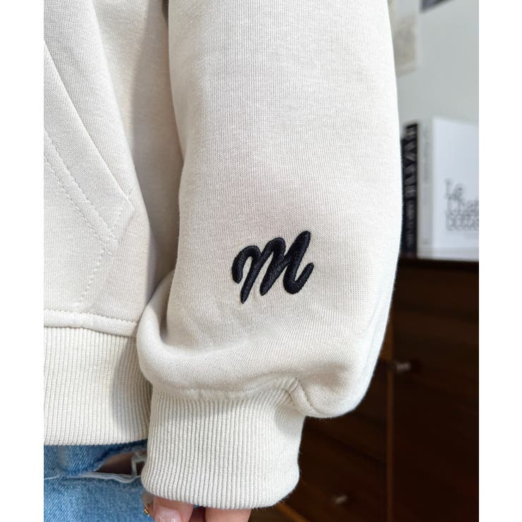 裏毛袖ワンポイントバック刺繍ジップアップパーカーTC | moment+ | 詳細画像23 
