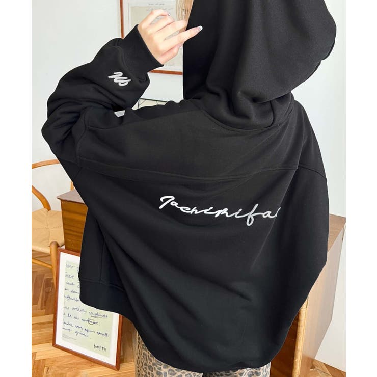 裏毛袖ワンポイントバック刺繍ジップアップパーカーTC | moment+ | 詳細画像33 