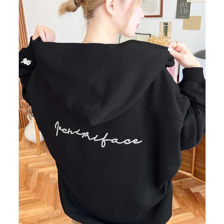 裏毛袖ワンポイントバック刺繍ジップアップパーカーTC | moment+ | 詳細画像34 