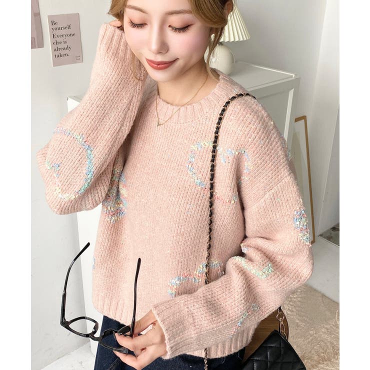 ミックスカラーハートジャガードアルパカライクニットプルオーバー | moment+ | 詳細画像20 