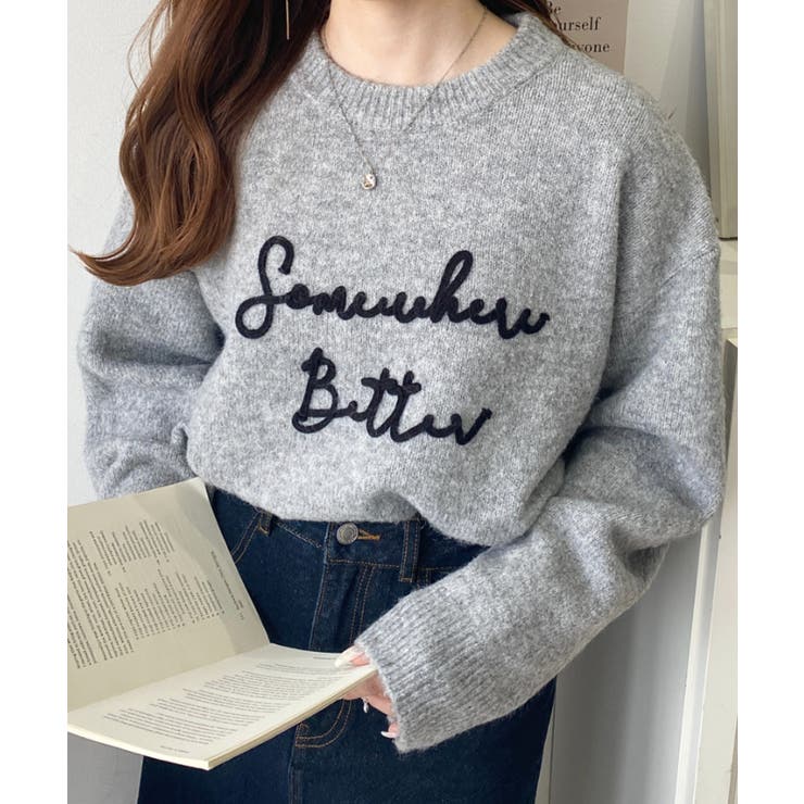 コードロゴ刺繍ニットプルオーバー6G | moment+ | 詳細画像35 