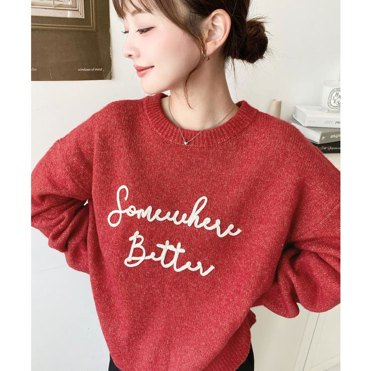 コードロゴ刺繍ニットプルオーバー6G | moment+ | 詳細画像49 
