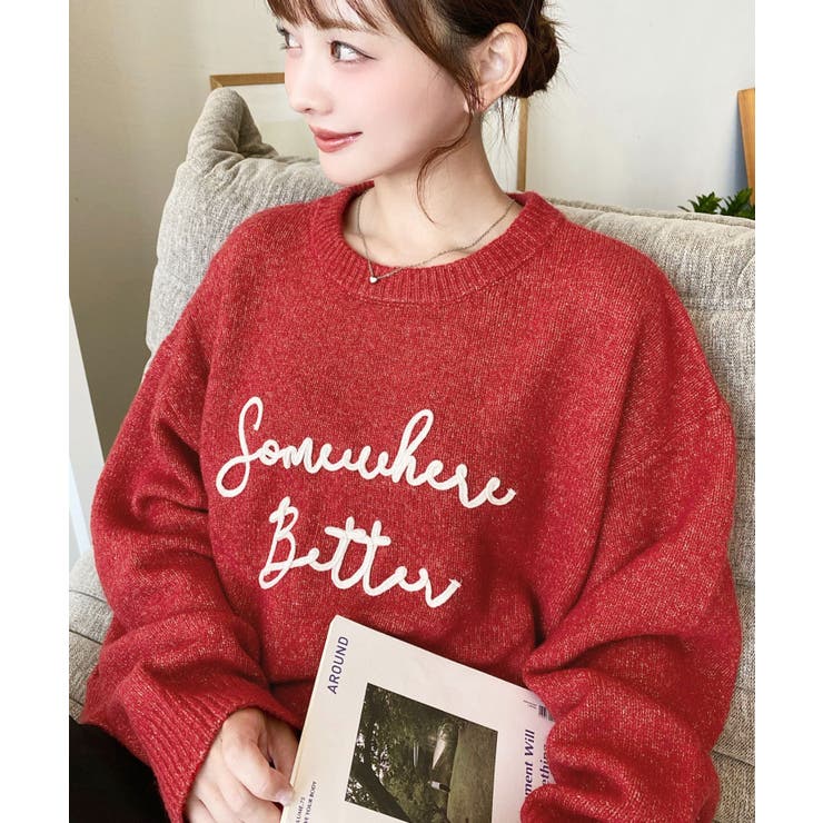 コードロゴ刺繍ニットプルオーバー6G | moment+ | 詳細画像51 