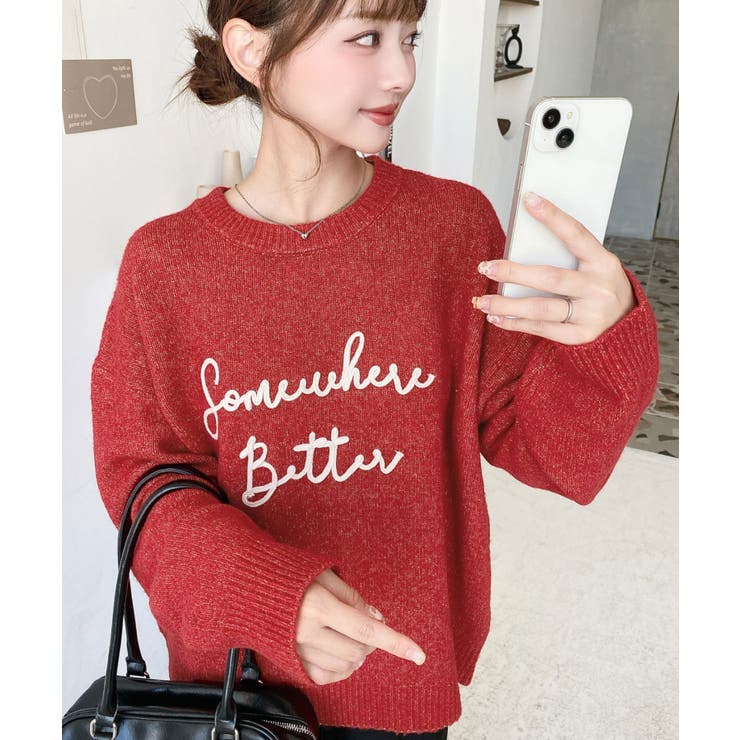 コードロゴ刺繍ニットプルオーバー6G | moment+ | 詳細画像52 