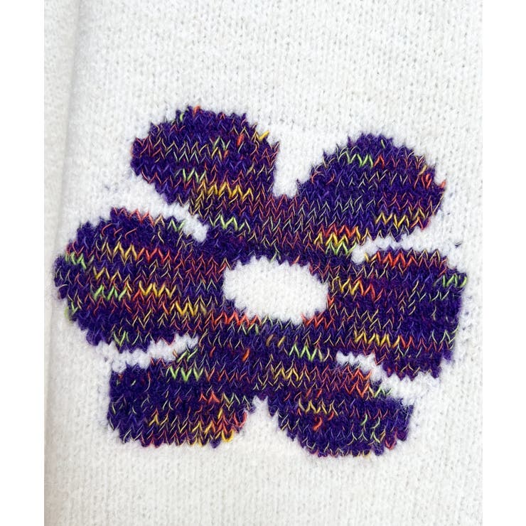 ミックスカラーフラワージャガードニットプルオーバー6G | moment+ | 詳細画像21 