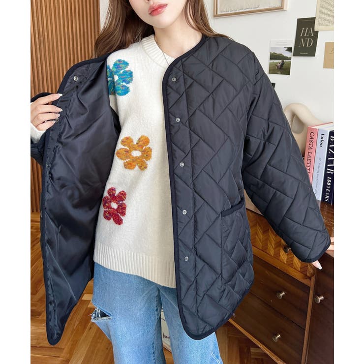 ミックスカラーフラワージャガードニットプルオーバー6G | moment+ | 詳細画像22 