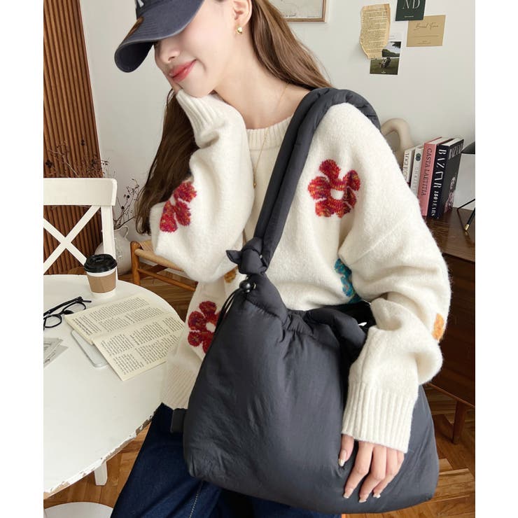 ミックスカラーフラワージャガードニットプルオーバー6G | moment+ | 詳細画像23 