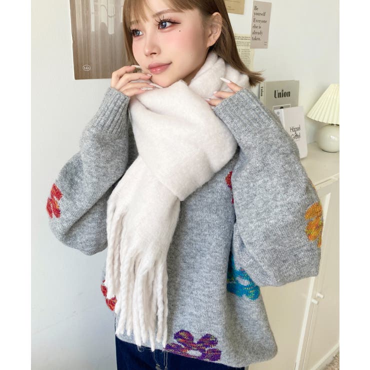 ミックスカラーフラワージャガードニットプルオーバー6G | moment+ | 詳細画像32 