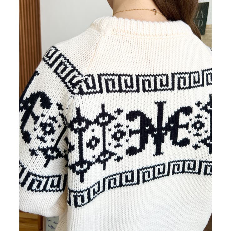 3G ロゴチャイナ柄Wジャガードニットプルオーバー | moment+ | 詳細画像11 