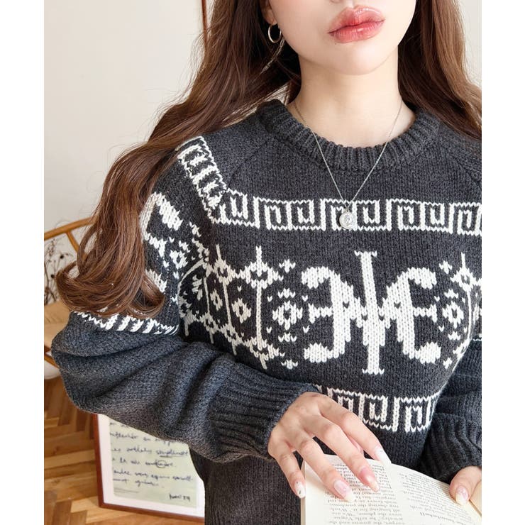 3G ロゴチャイナ柄Wジャガードニットプルオーバー | moment+ | 詳細画像23 