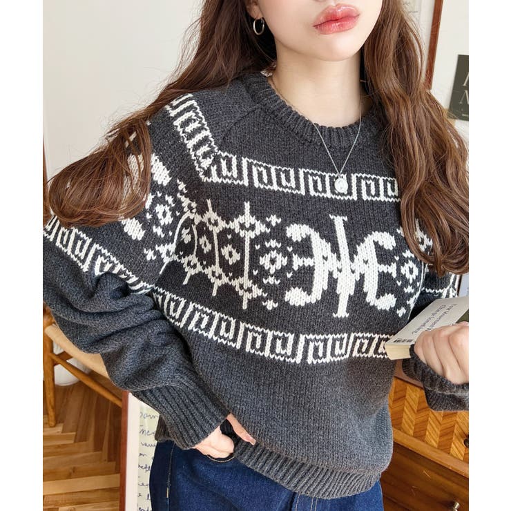 3G ロゴチャイナ柄Wジャガードニットプルオーバー | moment+ | 詳細画像27 