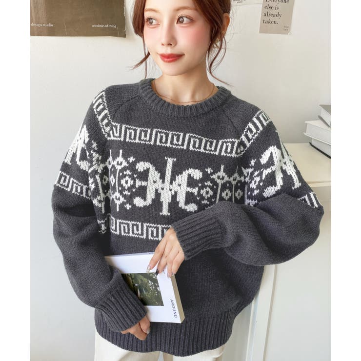 3G ロゴチャイナ柄Wジャガードニットプルオーバー | moment+ | 詳細画像28 