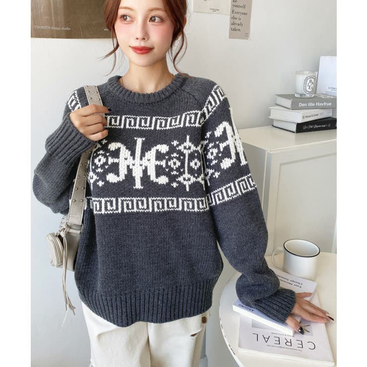 3G ロゴチャイナ柄Wジャガードニットプルオーバー | moment+ | 詳細画像31 