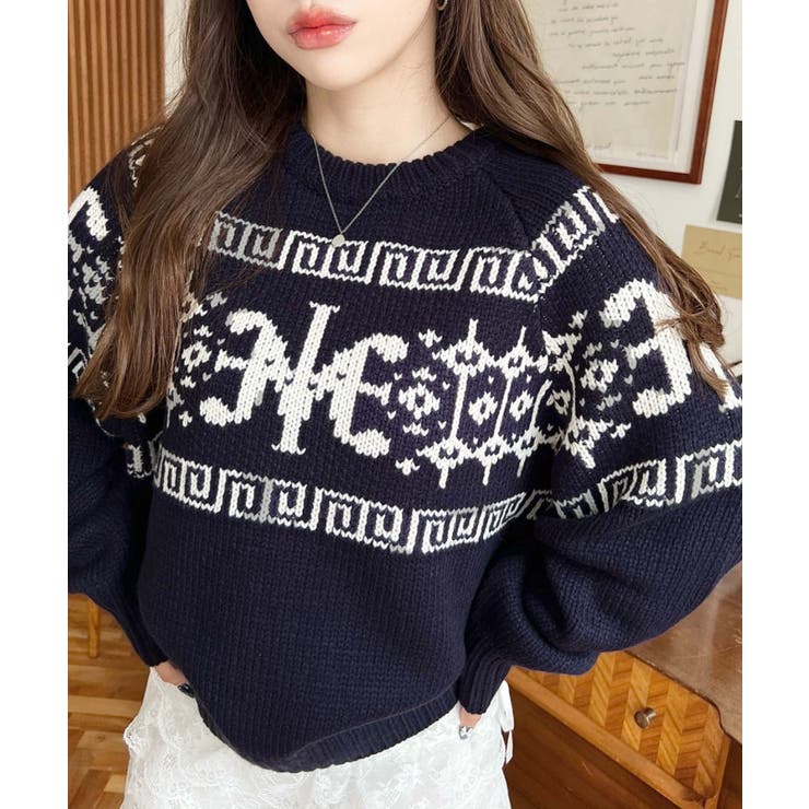 3G ロゴチャイナ柄Wジャガードニットプルオーバー | moment+ | 詳細画像39 