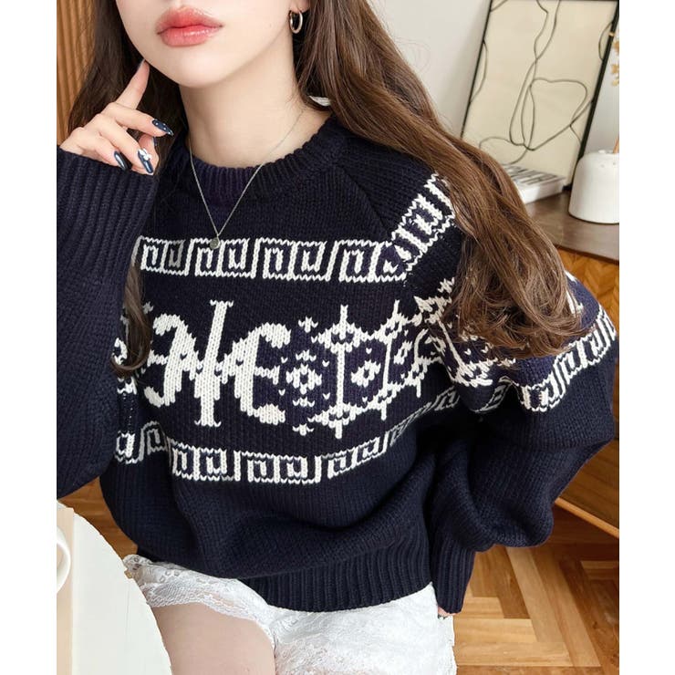 3G ロゴチャイナ柄Wジャガードニットプルオーバー | moment+ | 詳細画像40 