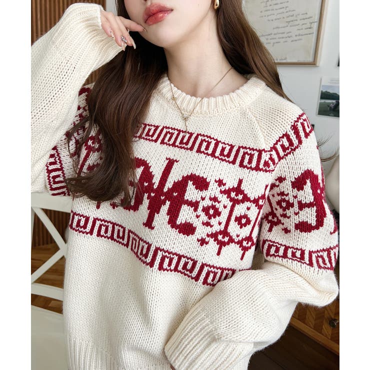 3G ロゴチャイナ柄Wジャガードニットプルオーバー | moment+ | 詳細画像43 