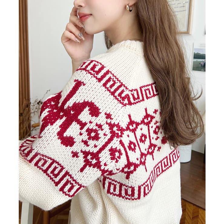 3G ロゴチャイナ柄Wジャガードニットプルオーバー | moment+ | 詳細画像45 