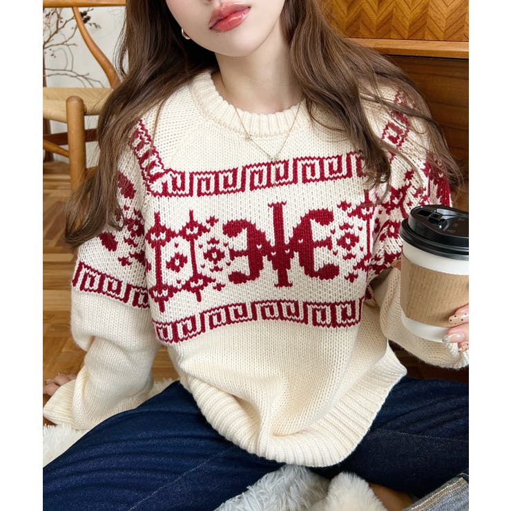 3G ロゴチャイナ柄Wジャガードニットプルオーバー | moment+ | 詳細画像46 