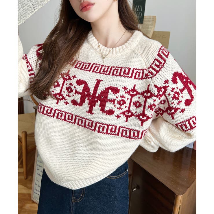 3G ロゴチャイナ柄Wジャガードニットプルオーバー | moment+ | 詳細画像47 