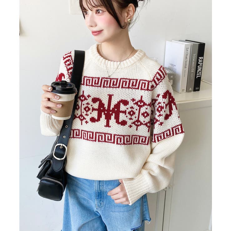 3G ロゴチャイナ柄Wジャガードニットプルオーバー | moment+ | 詳細画像51 