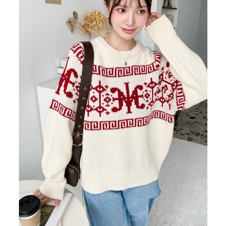 3G ロゴチャイナ柄Wジャガードニットプルオーバー | moment+ | 詳細画像52 