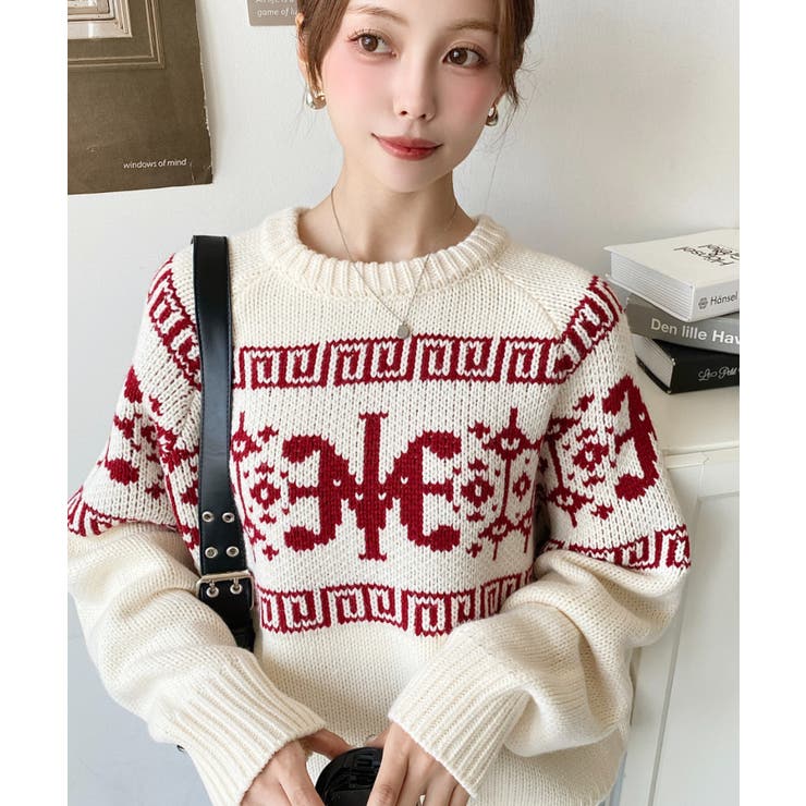 3G ロゴチャイナ柄Wジャガードニットプルオーバー | moment+ | 詳細画像56 