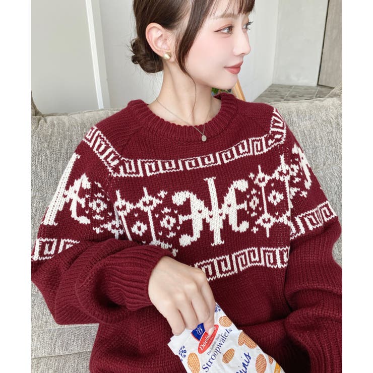 3G ロゴチャイナ柄Wジャガードニットプルオーバー | moment+ | 詳細画像59 