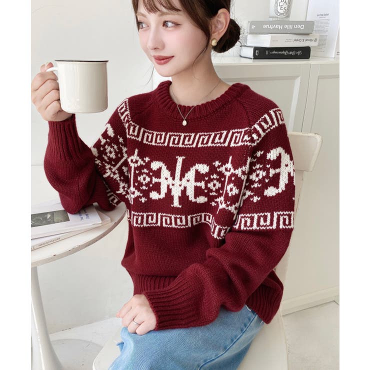 3G ロゴチャイナ柄Wジャガードニットプルオーバー | moment+ | 詳細画像61 