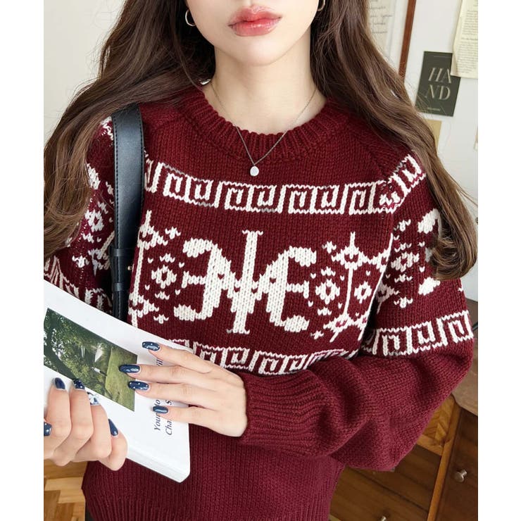 3G ロゴチャイナ柄Wジャガードニットプルオーバー | moment+ | 詳細画像63 