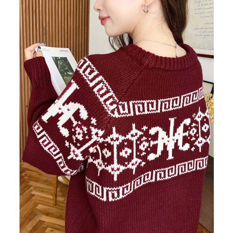 3G ロゴチャイナ柄Wジャガードニットプルオーバー | moment+ | 詳細画像65 