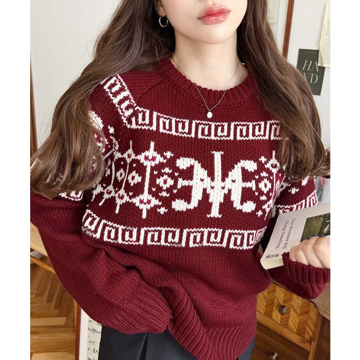 3G ロゴチャイナ柄Wジャガードニットプルオーバー | moment+ | 詳細画像66 