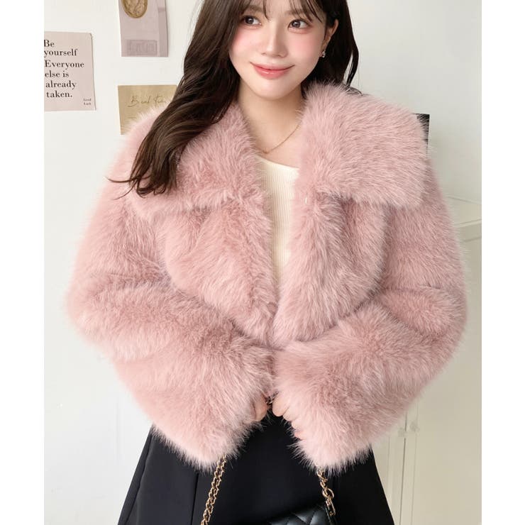 ショート丈ビッグカラーフェイクファーブルゾン | moment+ | 詳細画像19 