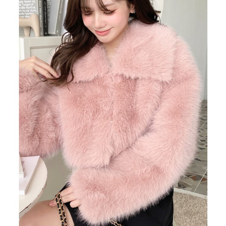 ショート丈ビッグカラーフェイクファーブルゾン | moment+ | 詳細画像22 