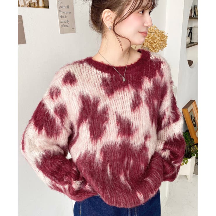 ニュアンス柄ジャガードニットプルオーバー[品番：ERMW0004049