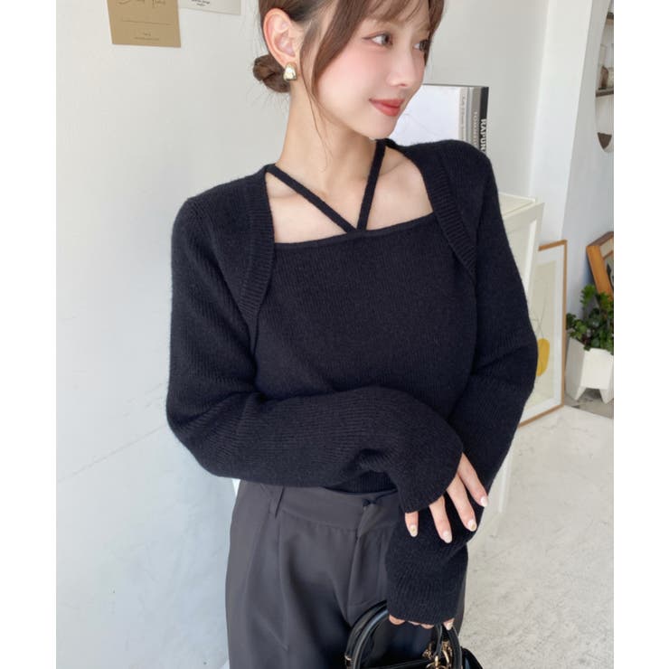 ホルターボレロ風ニットプルオーバー | moment+ | 詳細画像15 