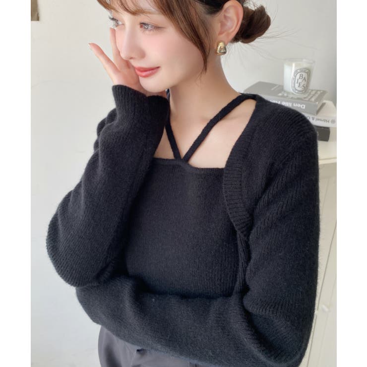 ホルターボレロ風ニットプルオーバー | moment+ | 詳細画像16 