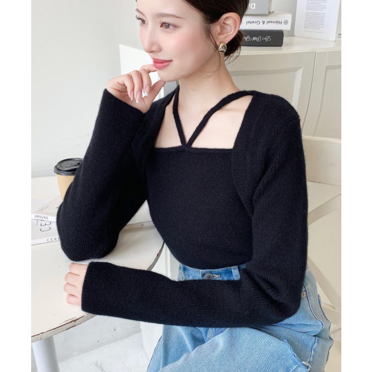 ホルターボレロ風ニットプルオーバー | moment+ | 詳細画像18 