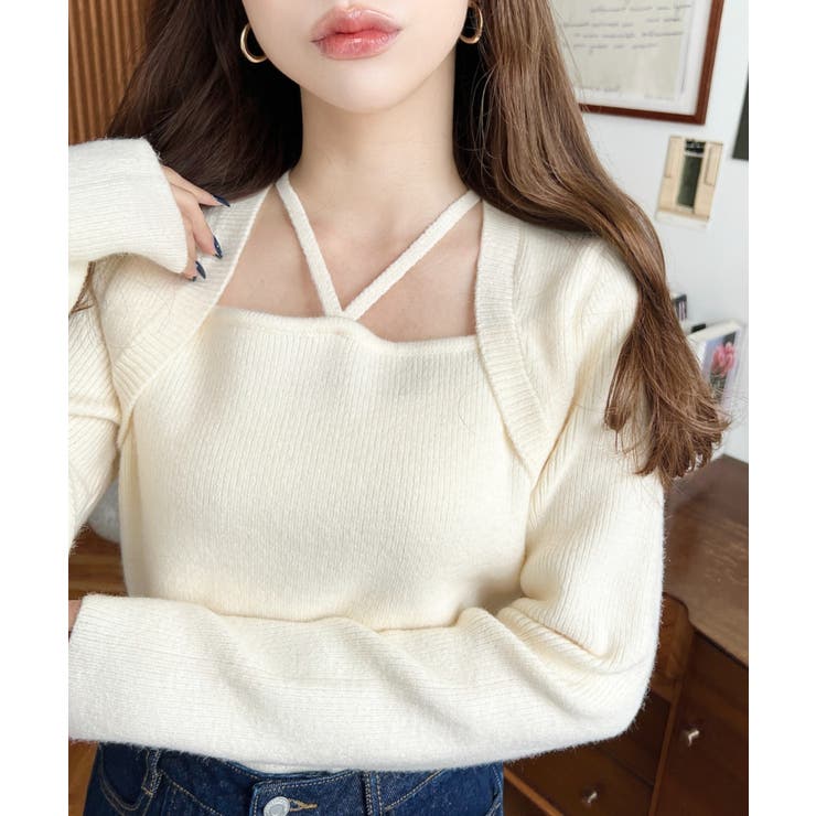 ホルターボレロ風ニットプルオーバー | moment+ | 詳細画像2 