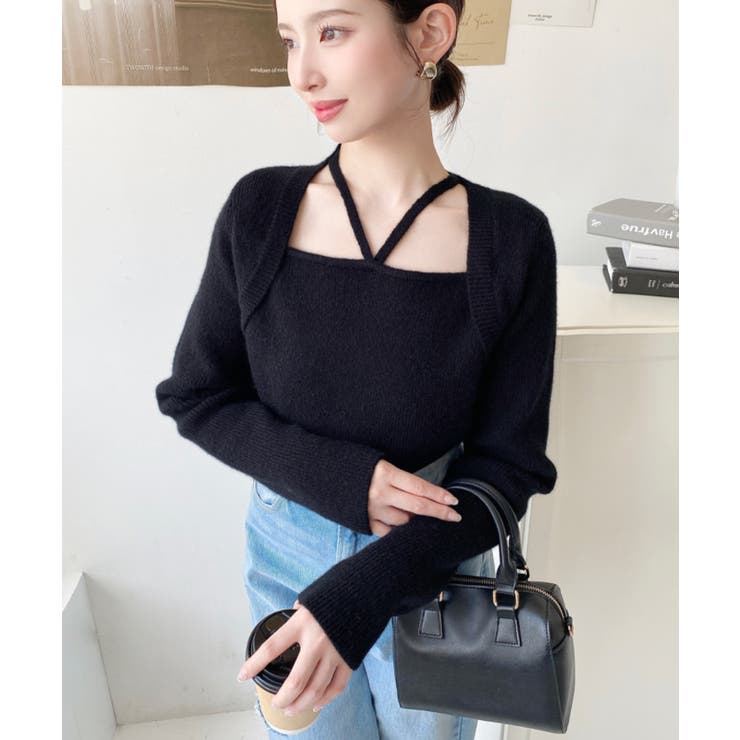 ホルターボレロ風ニットプルオーバー | moment+ | 詳細画像20 