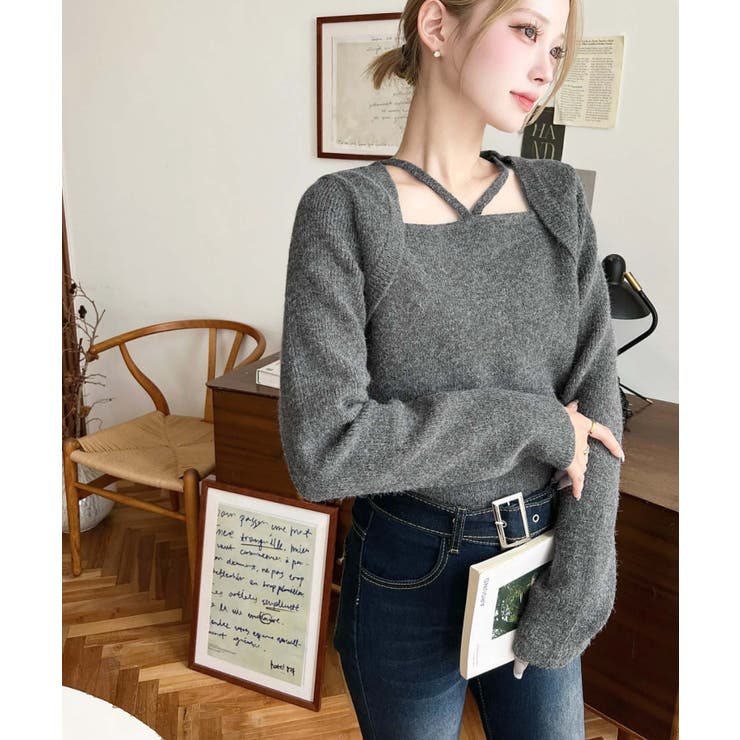 ホルターボレロ風ニットプルオーバー | moment+ | 詳細画像28 