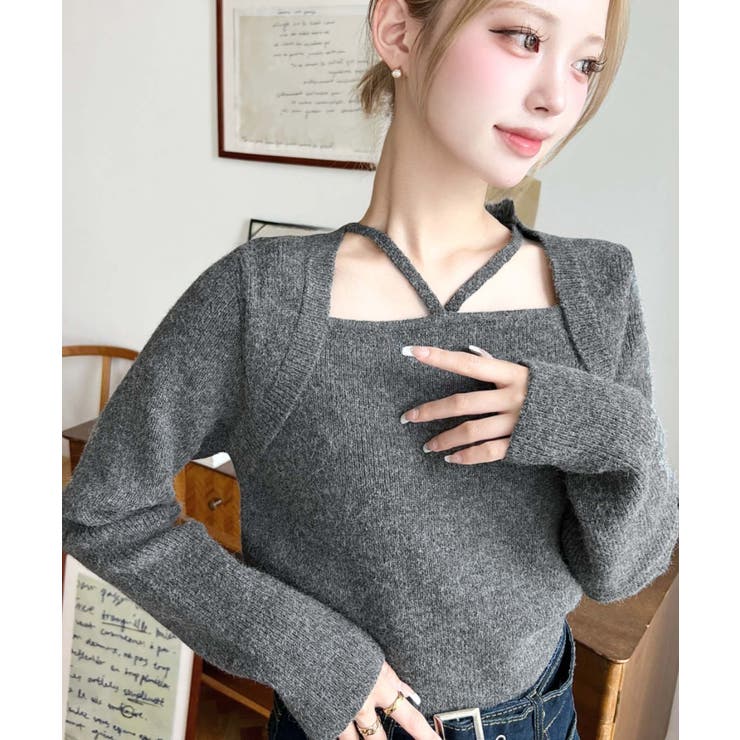 ホルターボレロ風ニットプルオーバー | moment+ | 詳細画像29 