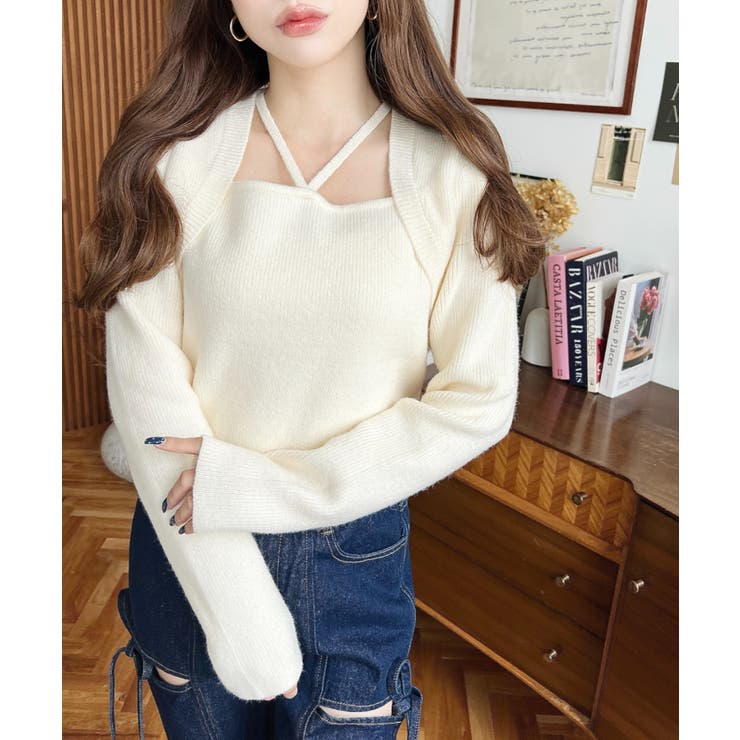 ホルターボレロ風ニットプルオーバー | moment+ | 詳細画像3 