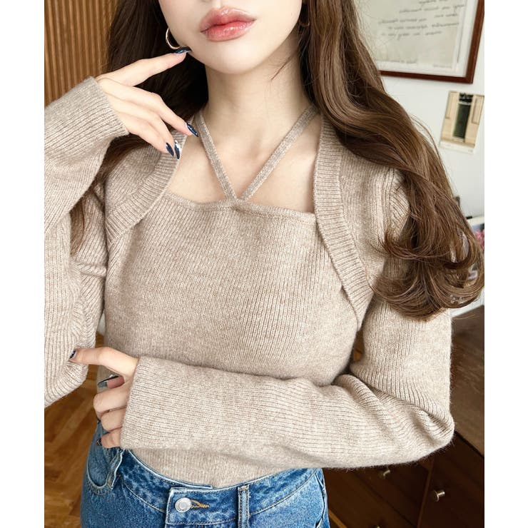 ホルターボレロ風ニットプルオーバー | moment+ | 詳細画像31 