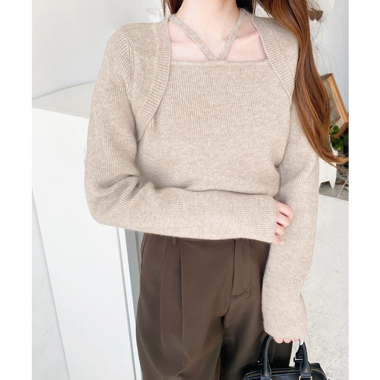 ホルターボレロ風ニットプルオーバー | moment+ | 詳細画像44 